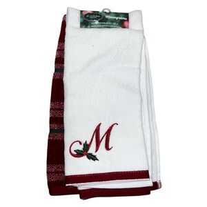 St. Nicholas Square Monogrammed “M” Hand Towels NWT